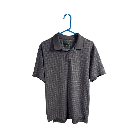David Taylor Collection Mens Gray Plaid Polo Shirt M - Picture 1 of 5